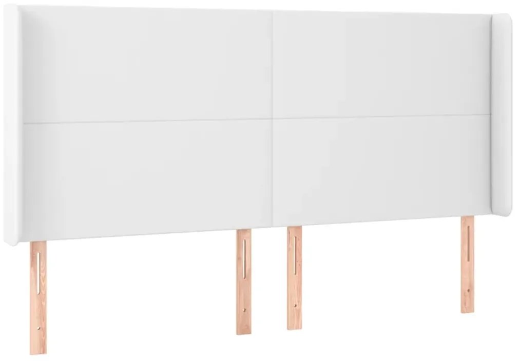 vidaXL Κεφαλάρι με Πτερύγια Λευκό 183x16x118/128 εκ. Συνθετικό Δέρμα