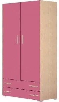 Ντουλάπα Παιδική Δίφυλλη Νο.2 105x180x50cm Pink Two Door Μελαμίνη