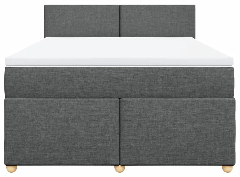 ΚΡΕΒΑΤΙ BOXSPRING ΜΕ ΣΤΡΩΜΑ ΣΚΟΥΡΟ ΓΚΡΙ 140X200 ΕΚ ΥΦΑΣΜΑΤΙΝΟ 3288997