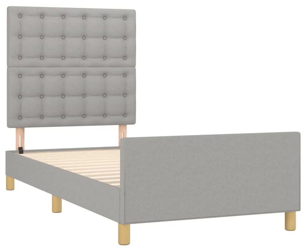 vidaXL Σκελετός Κρεβατιού Χωρίς Στρώμα Αν. Γκρι 100x200 εκ. Υφασμάτινο