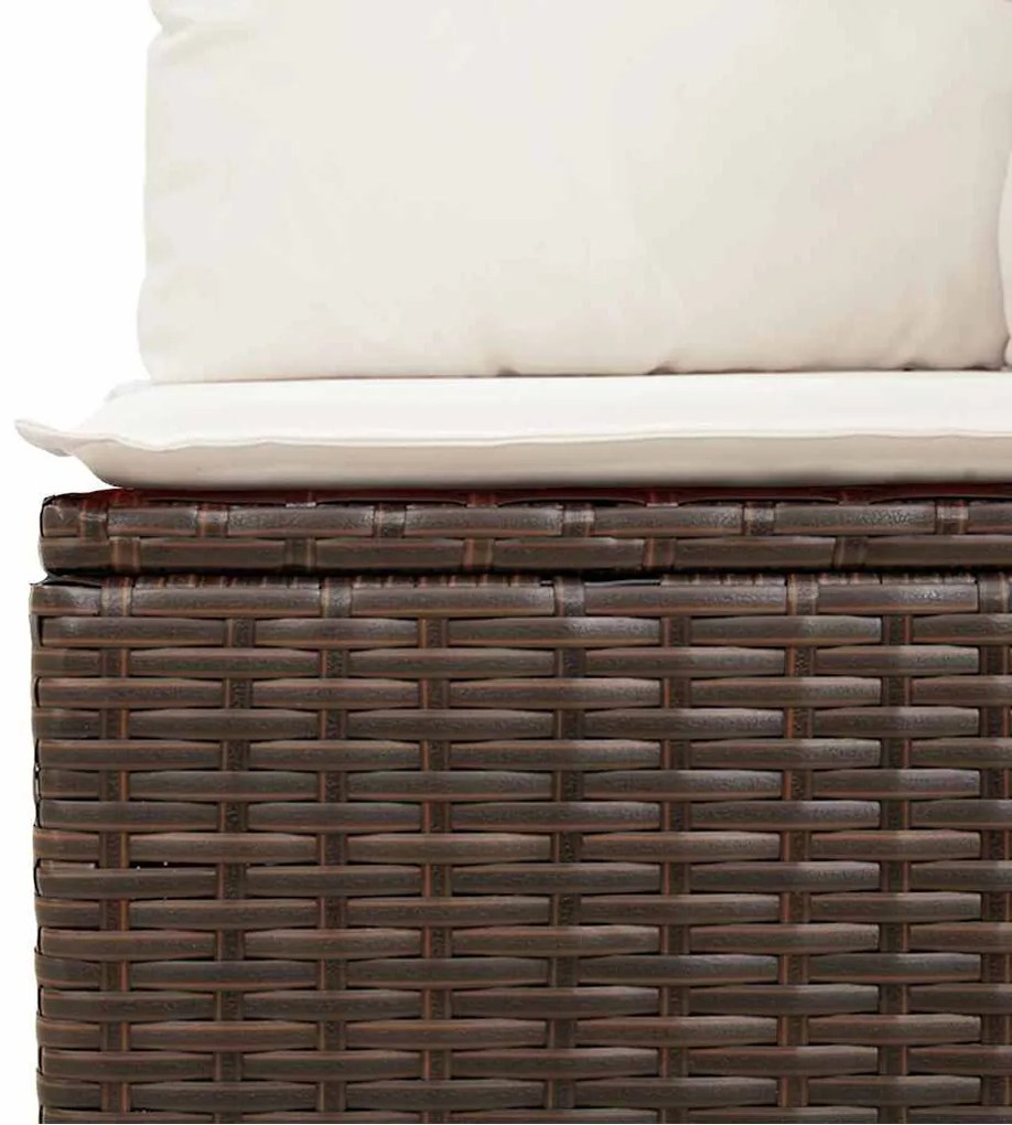 vidaXL Σετ Καναπέ Κήπου με μαξιλάρι 7 pcs Καφέ, Κρέμα 55 x 55 x 37 εκ