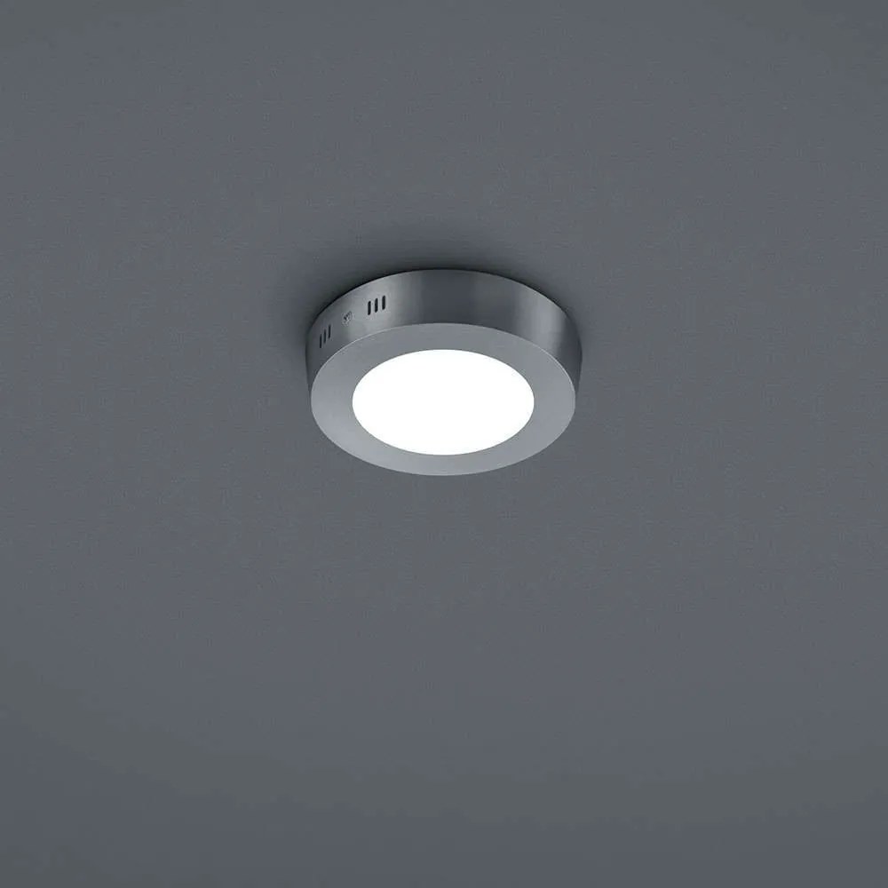 Φωτιστικό Οροφής - Πλαφονιέρα Led Cento 657010607 Ø12cm Nickel Trio Lighting Metal