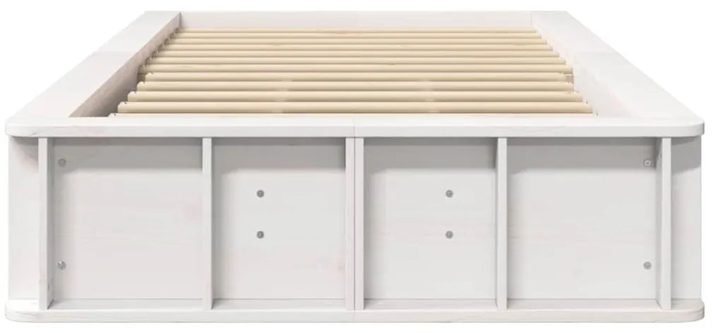 vidaXL Σκελετός Κρεβατιού Λευκό 210 x 118 x 30 εκ Στερεά ξυλεία πεύκου