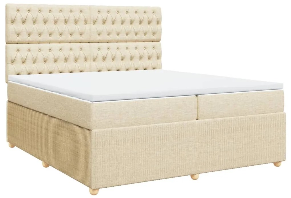 ΚΡΕΒΑΤΙ BOXSPRING ΜΕ ΣΤΡΩΜΑ ΚΡΕΜ 200X200 ΕΚ. ΥΦΑΣΜΑΤΙΝΟ 3292175