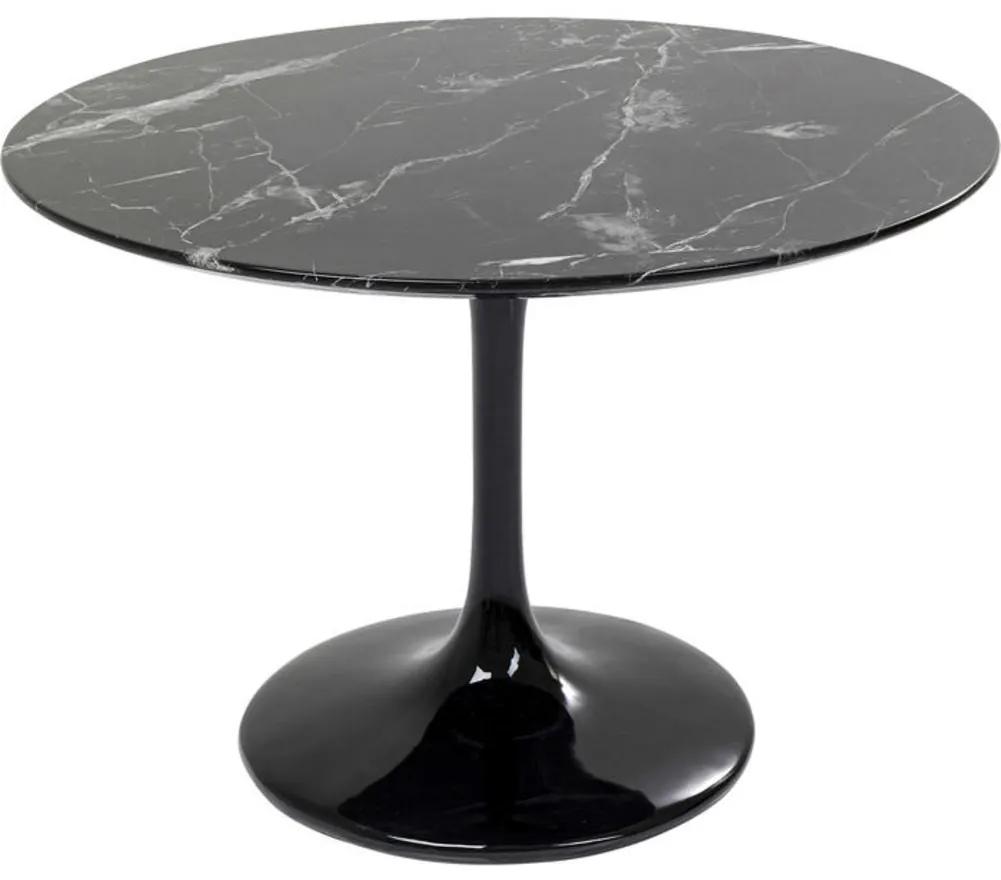 Τραπέζι Solo  Μαύρο Όψη Μαρμάρου 110x110x75.5εκ - Γκρι