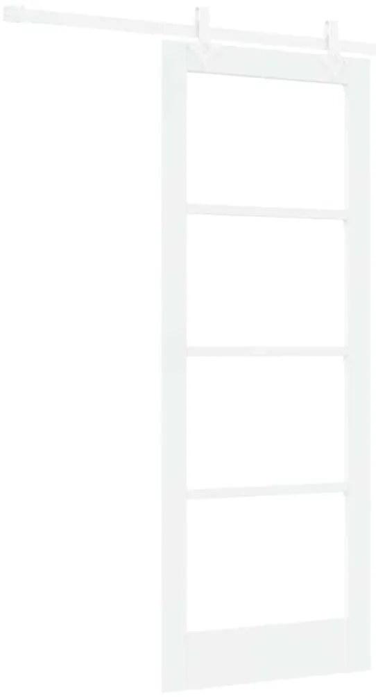 vidaXL Συρόμενη Πόρτα Χειροκίνητος Λευκό 78 x 202 εκ. Ξύλο και μέταλλο