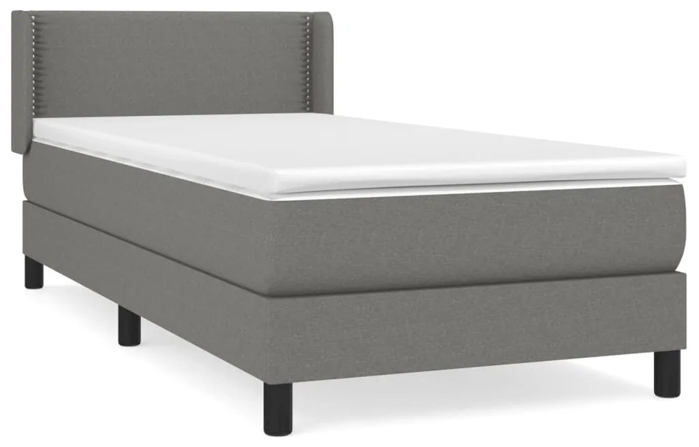 ΚΡΕΒΑΤΙ BOXSPRING ΜΕ ΣΤΡΩΜΑ ΣΚΟΥΡΟ ΓΚΡΙ 80X200 ΕΚ. ΥΦΑΣΜΑΤΙΝΟ 3129586