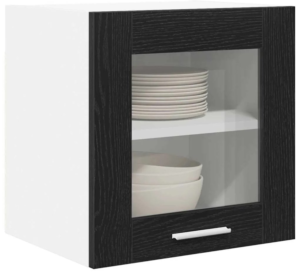 vidaXL Κρεμαστό ντουλάπι Riga 2 pcs Μαύρη Οξυά 40 x 31 x 40 εκ.