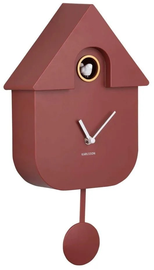 Ρολόι Τοίχου KA5768RD Modern Cuckoo Red Karlsson Πλαστικό