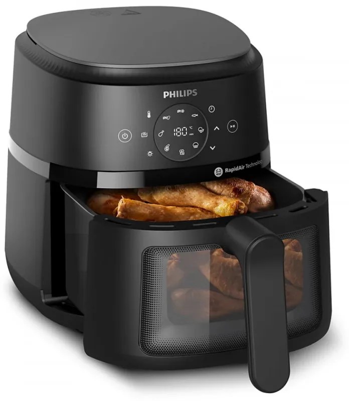 Φριτέζα ζεστού αέρα AirFryer Philips NA220/00, 1500W, 4,2l, 60-200C, 13 προγράμματα, Timer, Rapid Air, Μαύρο