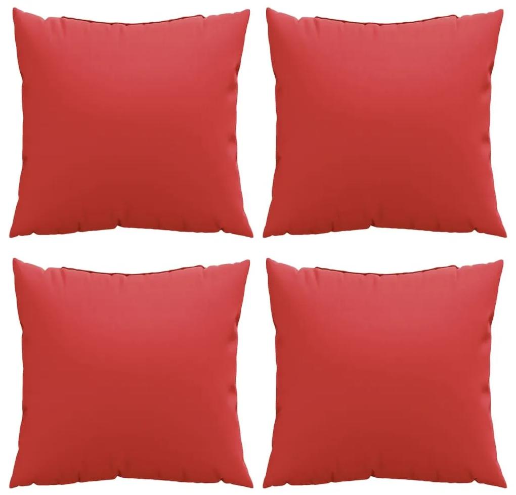 Μαξιλάρια Διακοσμητικά 4 τεμ. Κόκκινα 40 x 40 εκ. Υφασμάτινα - Κόκκινο