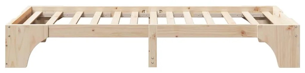 vidaXL Σκελετός Κρεβατιού Φυσικό 90 x 200 cm Στερεά ξυλεία πεύκου