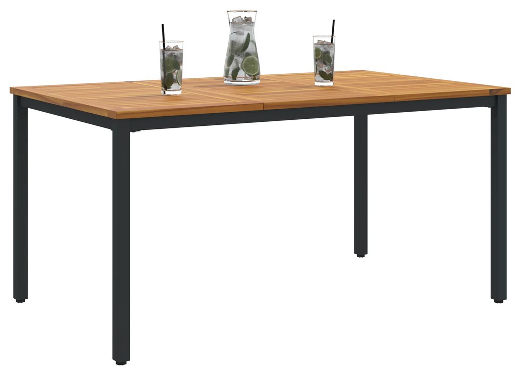 vidaXL Τραπέζι Κήπου 150x90x75 εκ. Κατασκευασμένο από Σταθερό Ξύλο Ακακίας και Μέταλλο