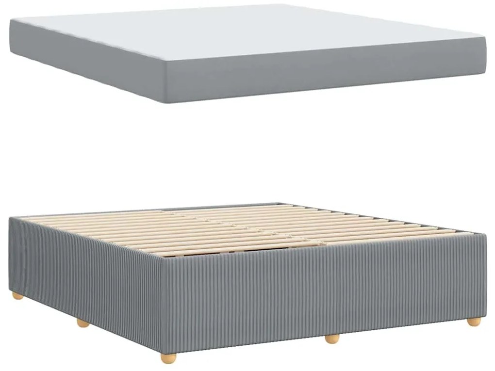 vidaXL Σκελετός Κρεβατιού Άλλο Ανοιχτό γκρι 180 x 200 cm ύφασμα