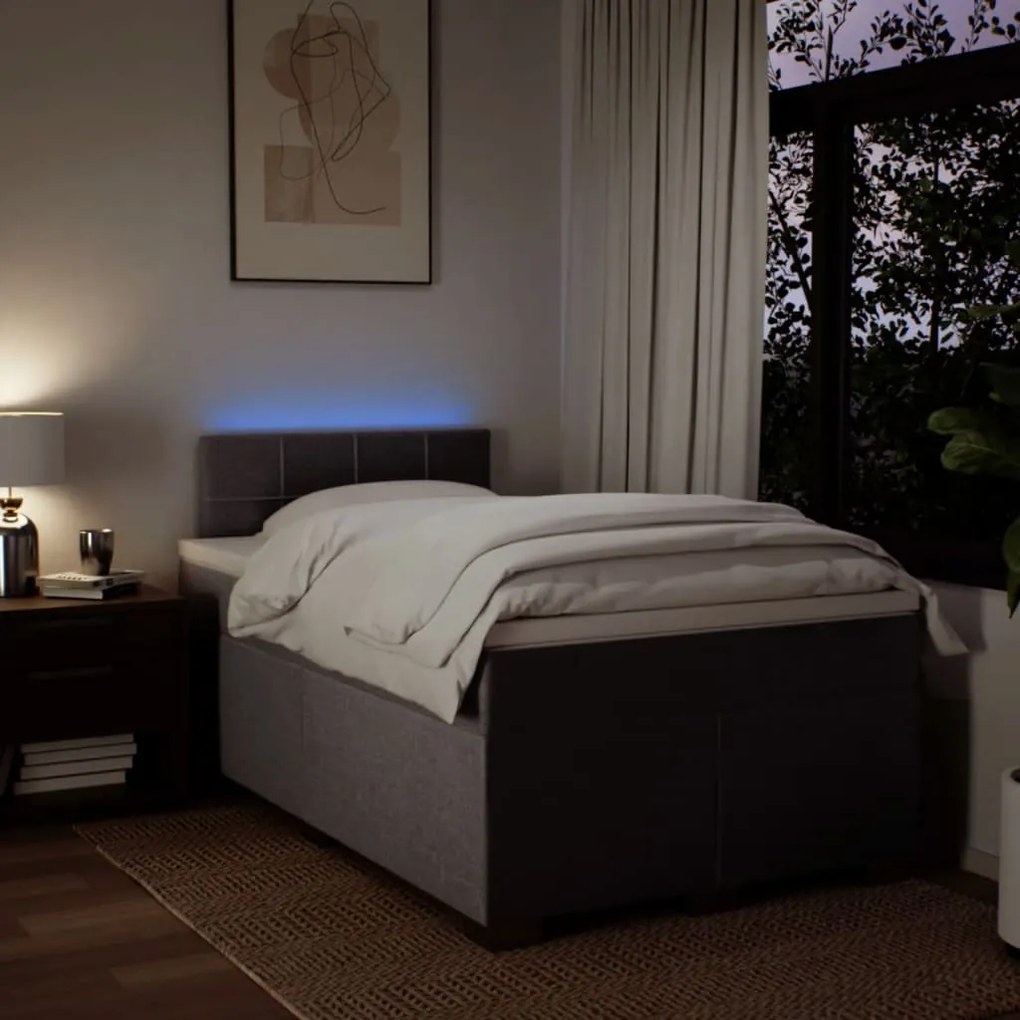vidaXL Κρεβάτι Boxspring με Στρώμα Taupe 120x190 εκ. Υφασμάτινο