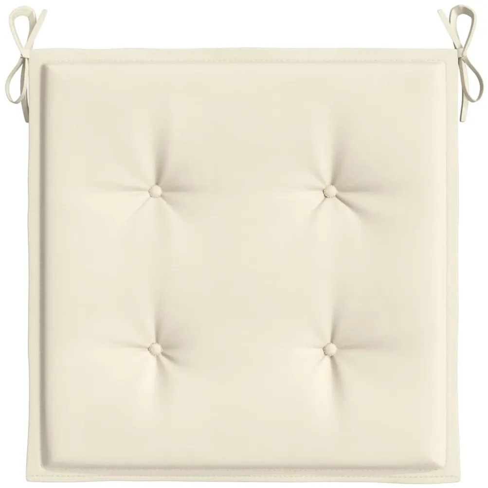 vidaXL Μαξιλάρια Καρέκλας Κήπου 2 τεμ. Κρεμ 40x40x4 εκ. Υφασμάτινα