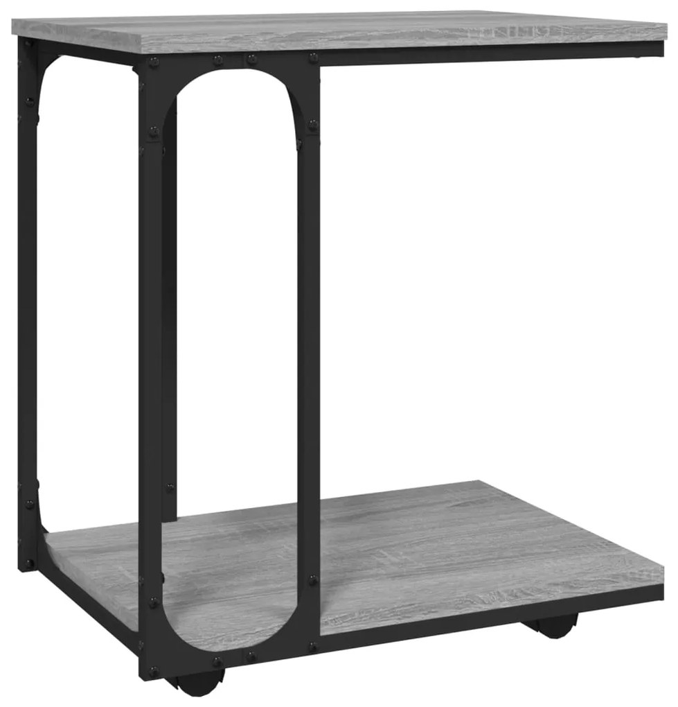 vidaXL Βοηθητικό Τραπέζι με Ρόδες Γκρι Sonoma 50x35x55,5 εκ Επεξ. Ξύλο