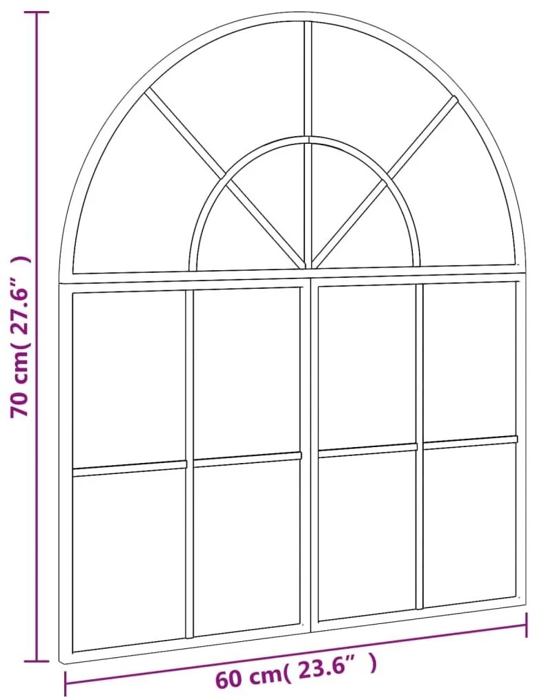 Καθρέφτης Τοίχου Αψίδα Μαύρος 60 x 70 εκ. από Σίδερο - Μαύρο