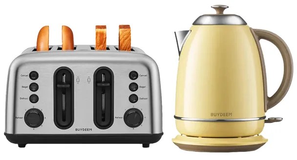Ηλεκτρικός βραστήρας BUYDEEM K640, 2400W, 1.7 l, προστασία ξηρού βρασμού, χωρίς BPA, LED, κίτρινο