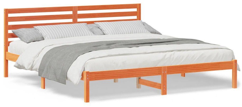 vidaXL Σκελετός Κρεβατιού Καφέ κεριού 180 x 200 cm Μασίφ ξύλο πεύκου