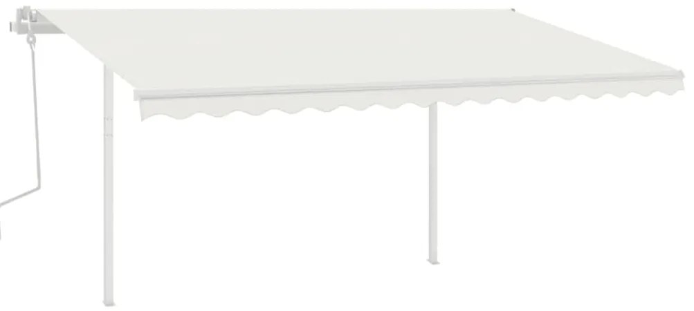 vidaXL Τέντα Συρόμενη Χειροκίνητη με LED Κρεμ 4 x 3,5 μ.