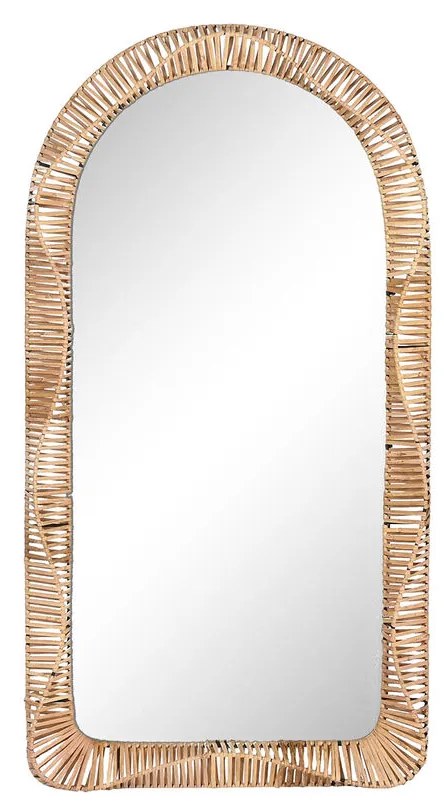 Τοίχο καθρέφτη Home ESPRIT Φυσικό Τροπικό 61,5 x 7 x 117 cm