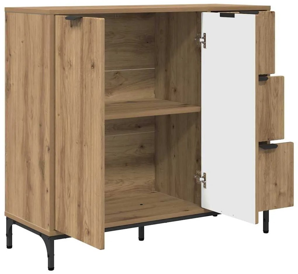 vidaXL Πλαϊνό γραφείο με συρτάρι artisan δρυς 89.5 x 33 x 82 εκ.