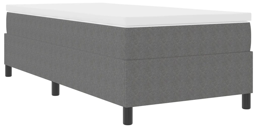 vidaXL Κρεβάτι Box Spring με Στρώμα σε Ανοιχτό Γκρι, 100 x 200 εκ. από ύφασμα κορντούρας