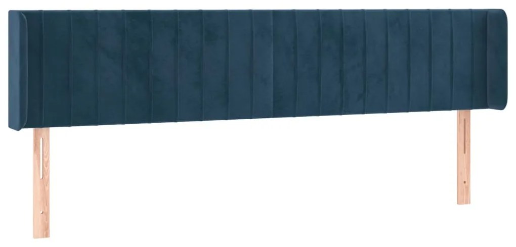 vidaXL Κεφαλάρι με Πτερύγια Σκούρο Μπλε 183x16x78/88 εκ. Βελούδινο