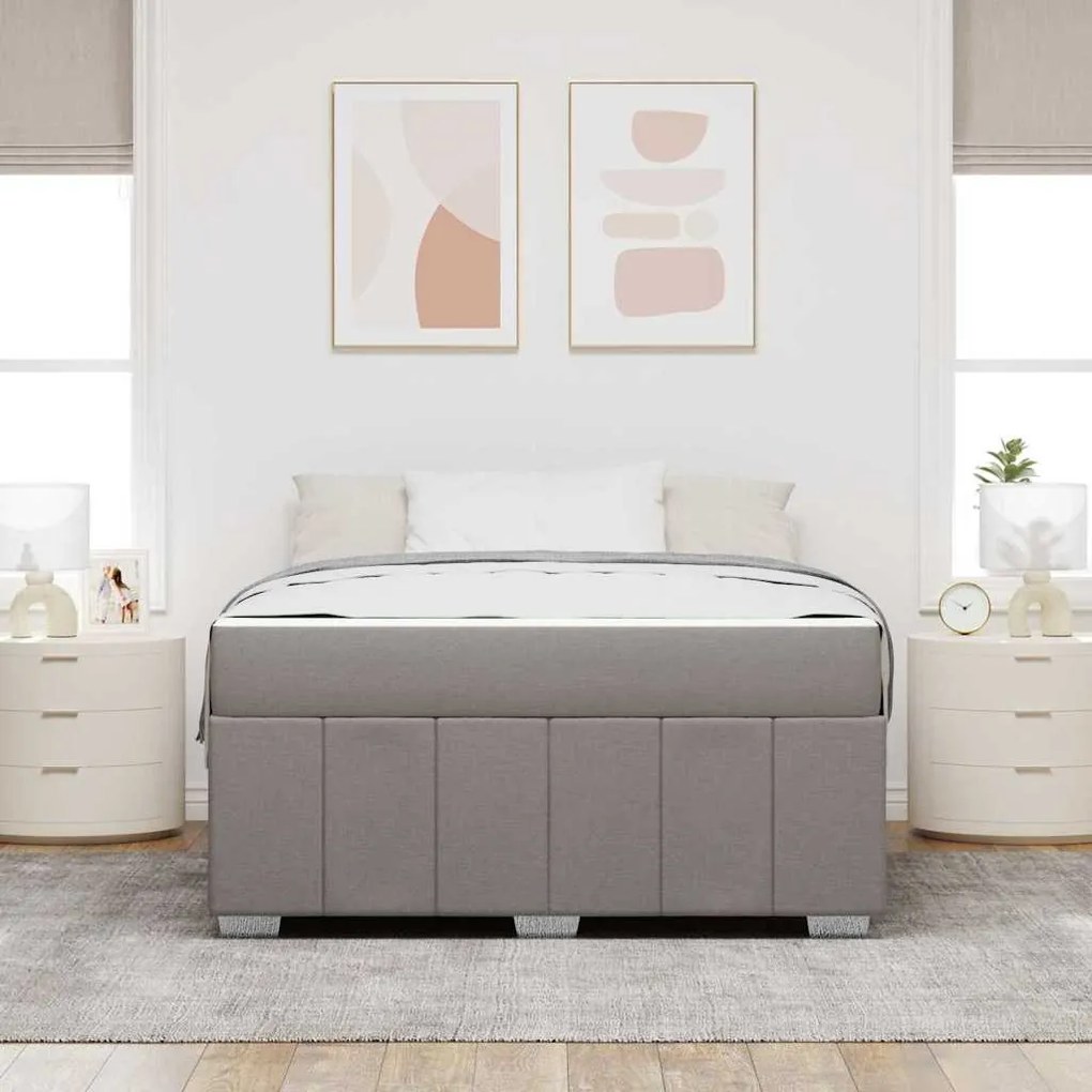 vidaXL Σκελετός Κρεβατιού Taupe 140 x 200 cm ύφασμα
