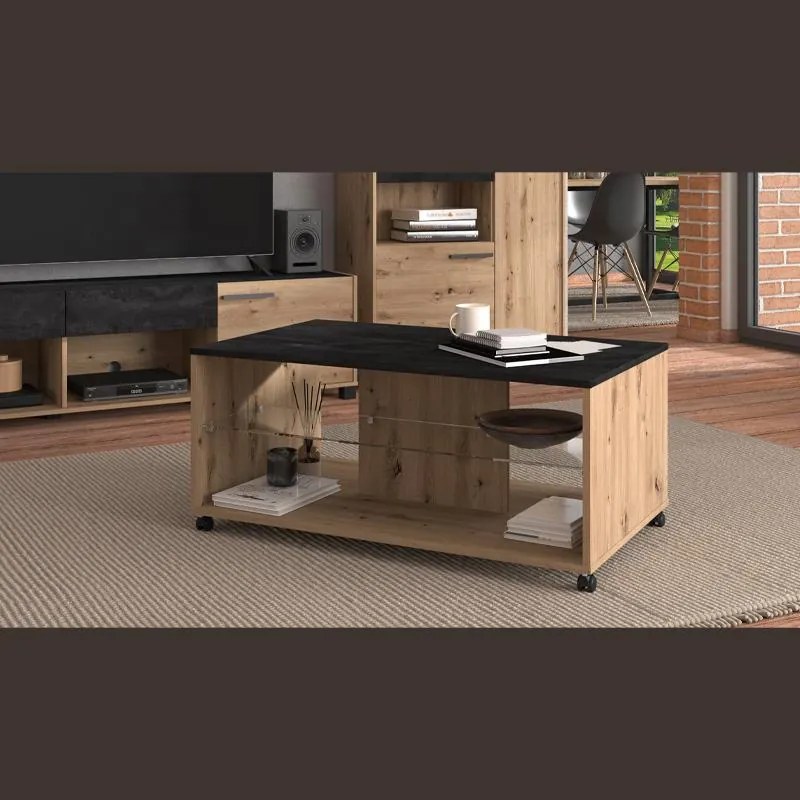 Τραπεζάκι Σαλονιού Norte Artisan Oak - Carbon 101*60*45 εκ. 101x60x45 εκ.