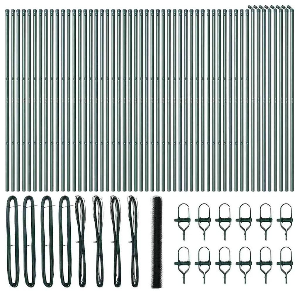 vidaXL Hexagon Fence Πράσινος 1.5x100 m Ατσάλι