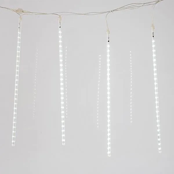 Eurolamp Βροχή 240 LED Ψυχρό Λευκό Με 5 Snowdrop 400x50cm IP44 Διαφανές Καλώδιο 600-11432