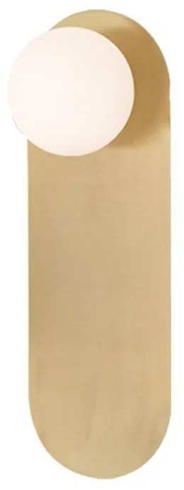 Φωτιστικό Τοίχου - Απλίκα H-64 Gold Metal, Glass