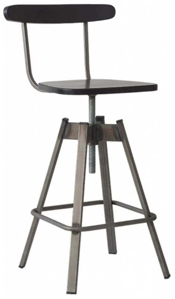 Σκαμπό Μπαρ Turku-S-W 02-00-0833 49x44x97cm Venge-Grey