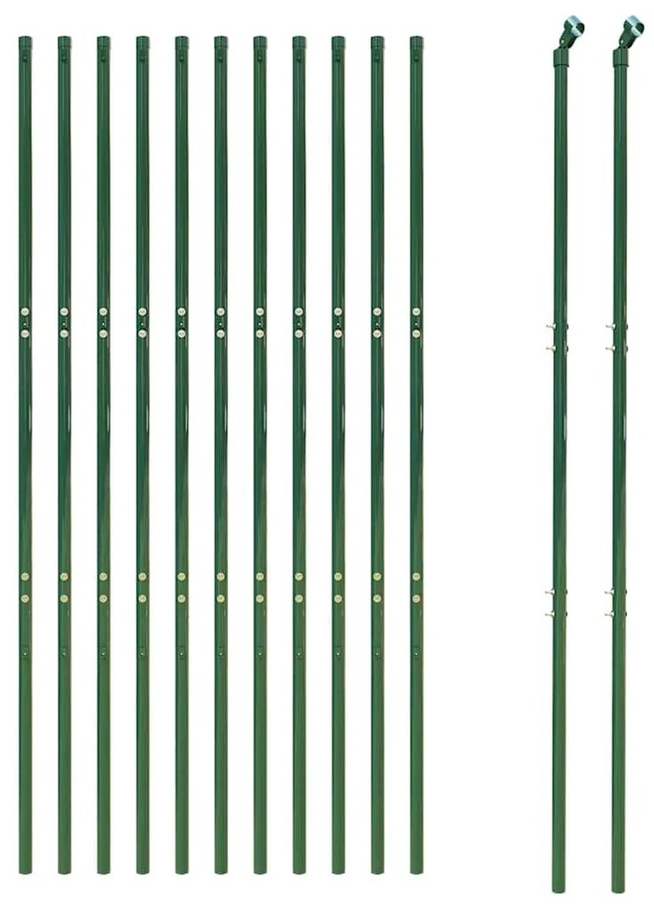 vidaXL Συρματόπλεγμα Περίφραξης Πράσινο 1,8x25 μ. Γαλβανισμένο Ατσάλι