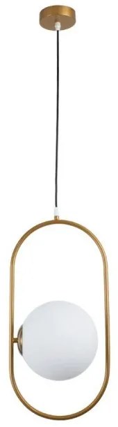 Κρεμαστό Φωτιστικό Οροφής Αλουμίνιο Hamburg H160 Φ25 Globostar-592-Χρυσό 00592