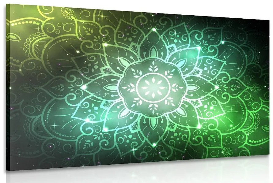 Εικόνα Mandala με γαλαξιακό φόντο σε αποχρώσεις του πράσινου