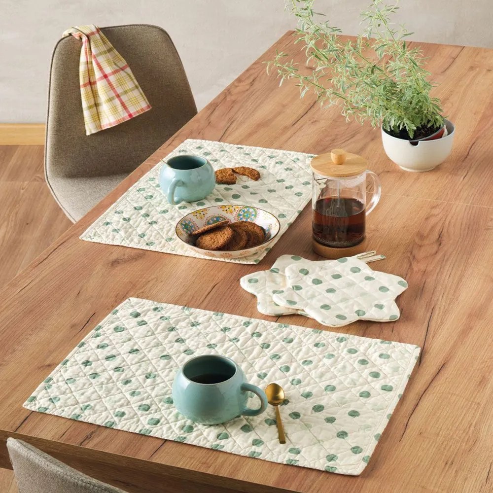 Σουπλά Fusion 251 (Σετ 2τμχ) Green Kentia 35x50cm 100% Βαμβάκι