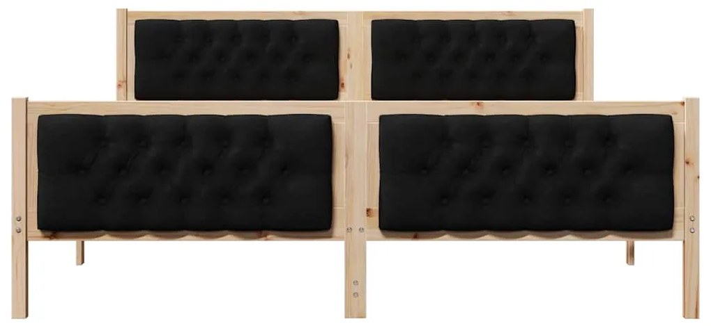 vidaXL Σκελετός Κρεβατιού Μαύρο 160 x 200 cm Στερεά ξυλεία πεύκου