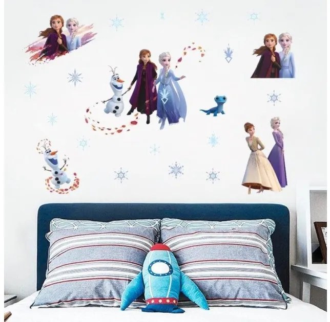 Παιδικό Αυτοκόλλητο Τοίχου Frozen Έλσα Όλαφ Άννα Disney PA14271-N Μπλε-PA14271-N-Μπλε PA14271-N