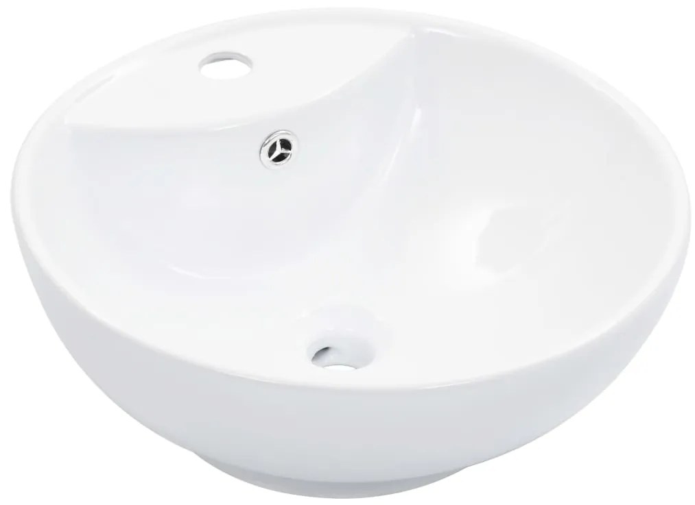vidaXL Νιπτήρας με Οπή Υπερχείλισης Λευκός 46,5 x 18 εκ. Κεραμικός
