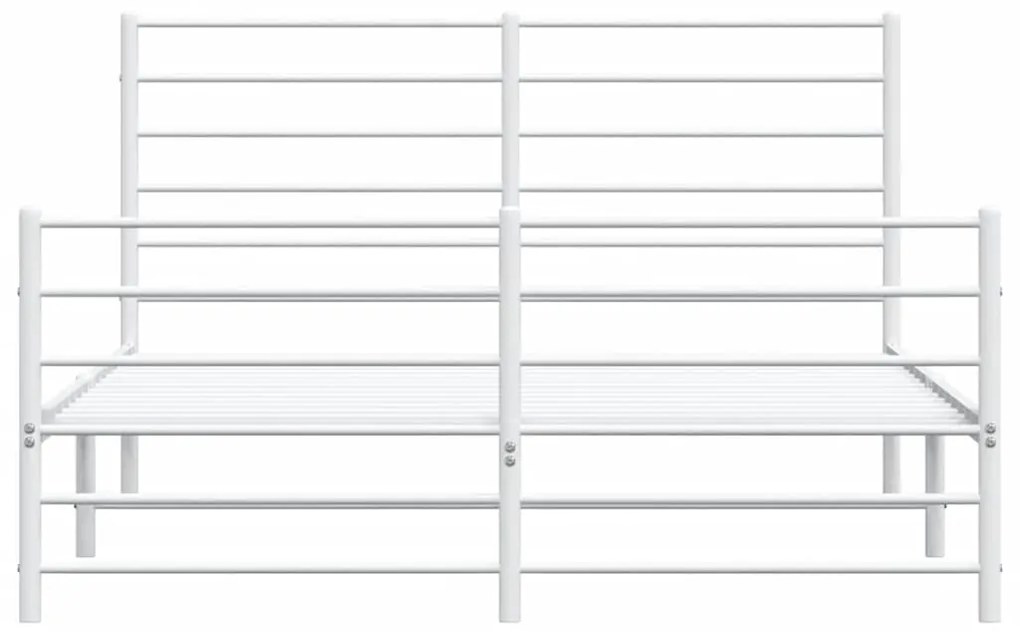 vidaXL Πλαίσιο Κρεβατιού με Κεφαλάρι&Ποδαρικό Λευκό 90x190 εκ. Μέταλλο