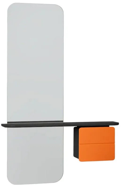 Καθρέπτης Τοίχου One More Look 5108C5620-10 78x15x118cm Black Oak Nuance Orange Umage