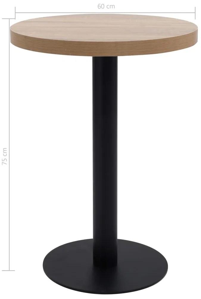 vidaXL Τραπέζι Bistro Ανοιχτό Καφέ 60 εκ. από MDF
