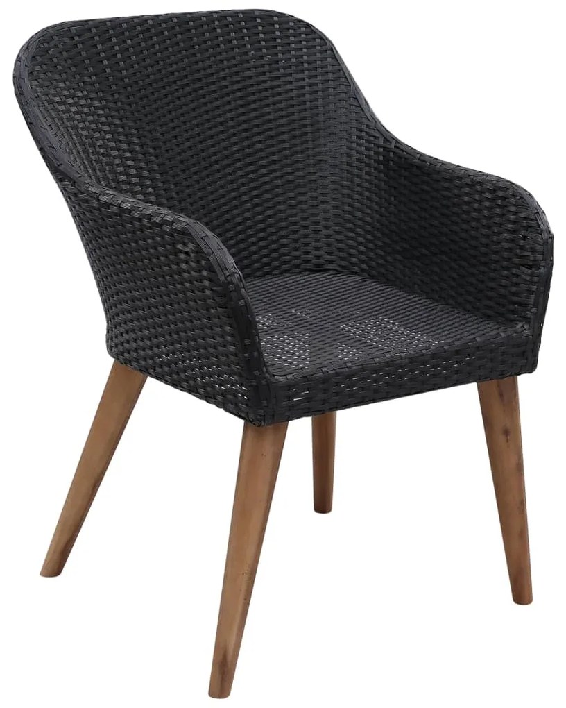 vidaXL Σετ Τραπεζαρίας Κήπου 3 Τεμαχίων Μαύρο