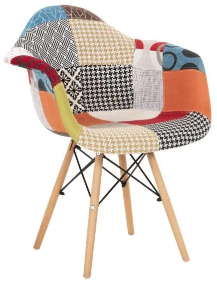 ΠΟΛΥΘΡΟΝΑ ΜΕ ΞΥΛΙΝΑ ΠΟΔΙΑ &amp; ΚΑΘΙΣΜΑ PATCHWORK MIRTO HM005.25 63x57x80 εκ.