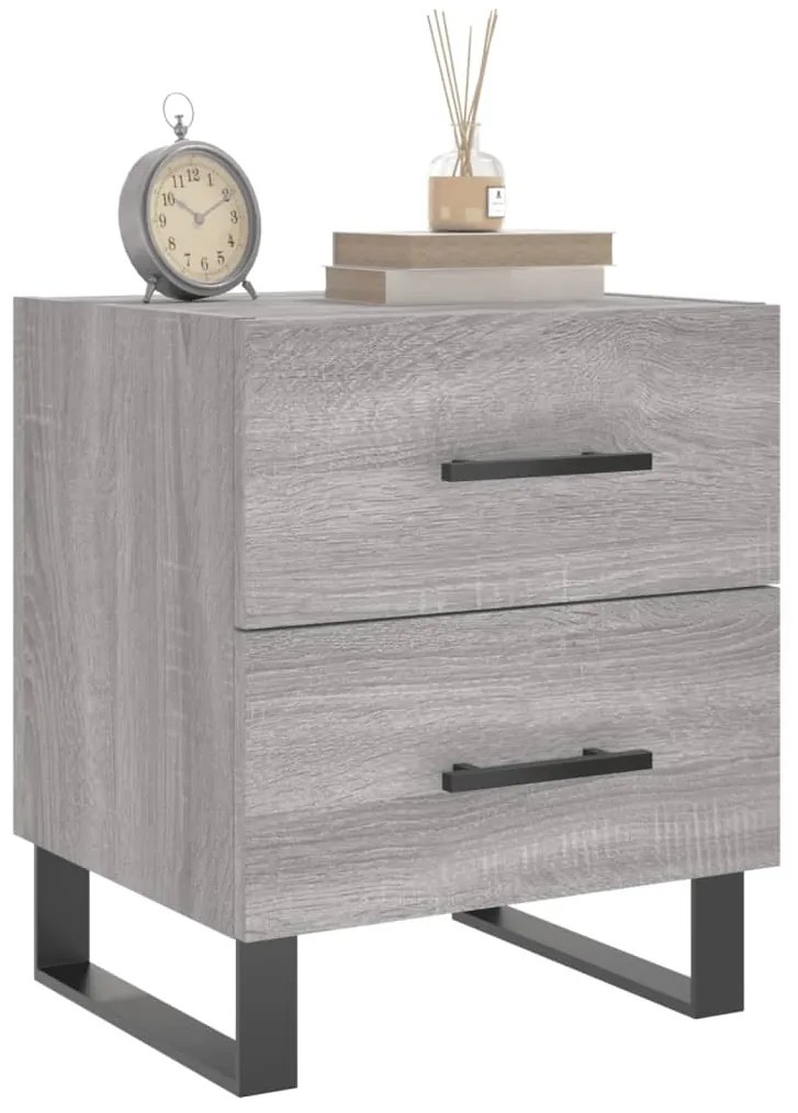 vidaXL Κομοδίνο Γκρι Sonoma 40 x 35 x 47,5 εκ. από Επεξεργασμένο Ξύλο