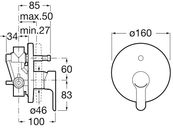 Μπαταρία λουτρού Roca L20 II