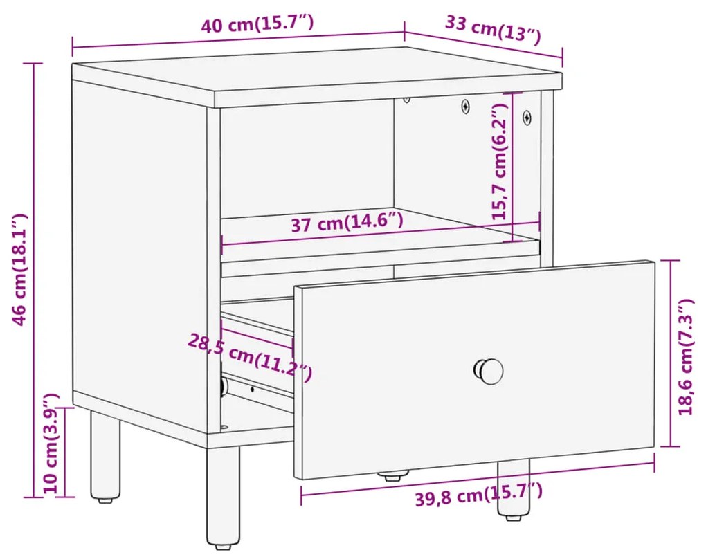 ΚΟΜΟΔΙΝΟ 40 X 33 X 46 ΕΚ. ΑΠΟ ΜΑΣΙΦ ΞΥΛΟ ΑΚΑΚΙΑΣ 356861